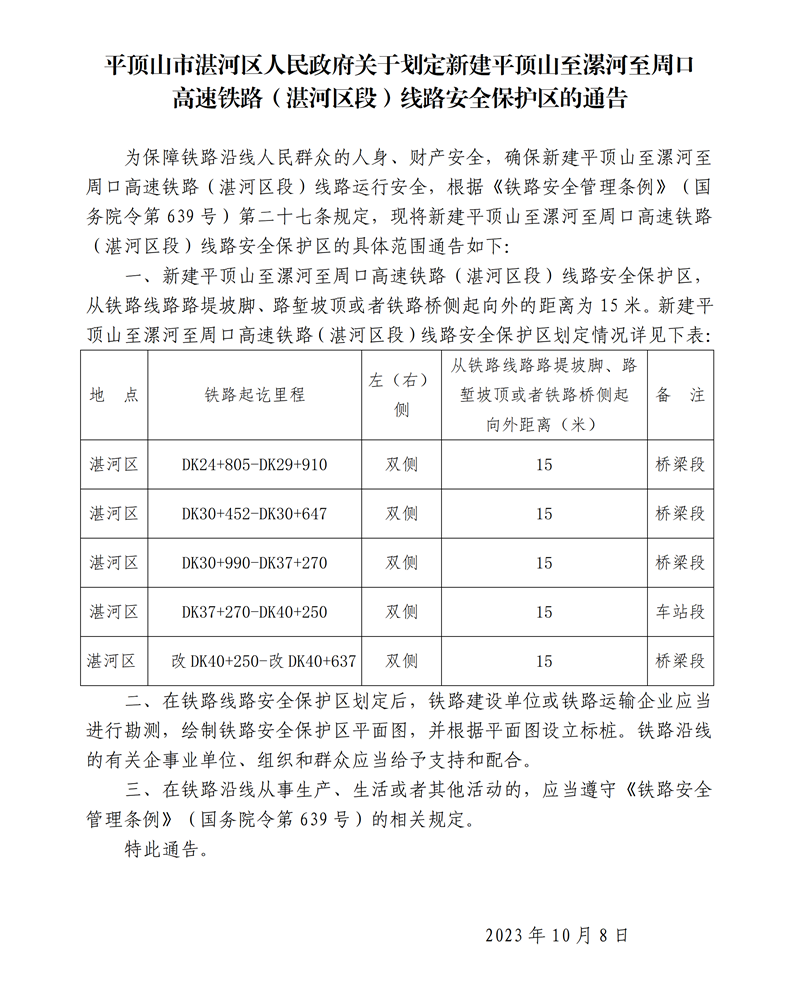 平顶山湛河区人民政府关于划定新建平顶山至漯河至周口高速铁路保护区的通告(1)_01.png